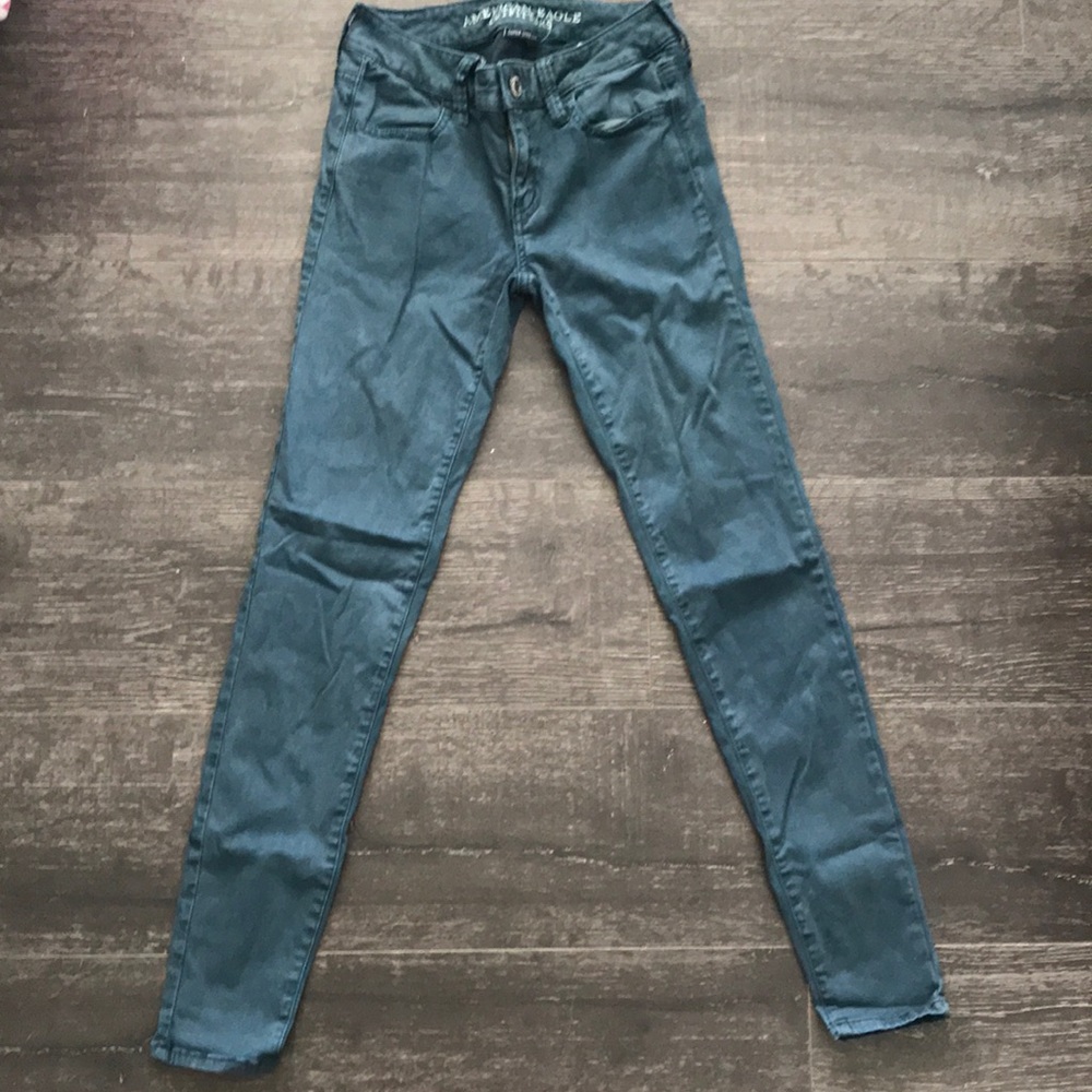 American Eagle Super Stretch Jeggings in Teal